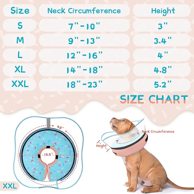 Supet Raised Inflatable Dog Cone Collar to Stop Licking, Soft Dog Cone - Image 6