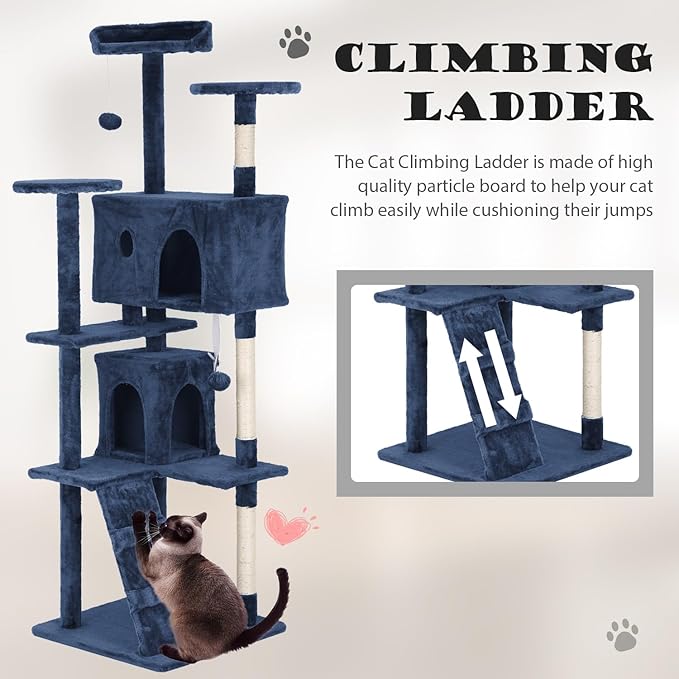 Heavy Duty Cat Tree Tower, Cat Condo, Hanging Ball - Image 5