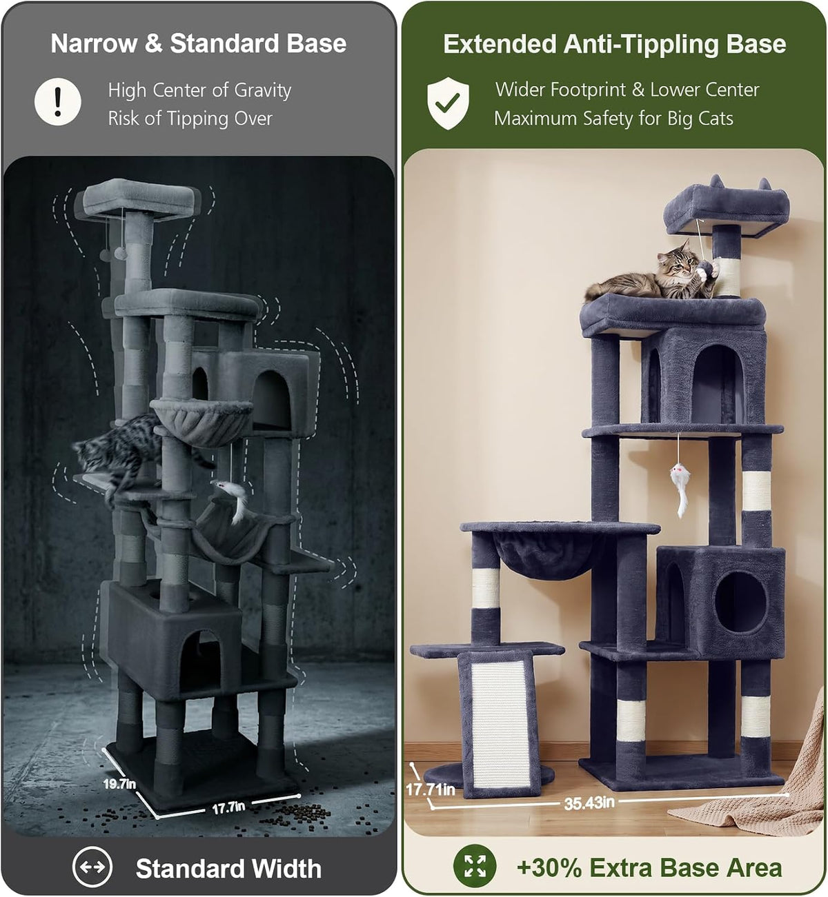 68 Inch Heavy Duty Cat Tree Tower for Indoor Cats Large Adult