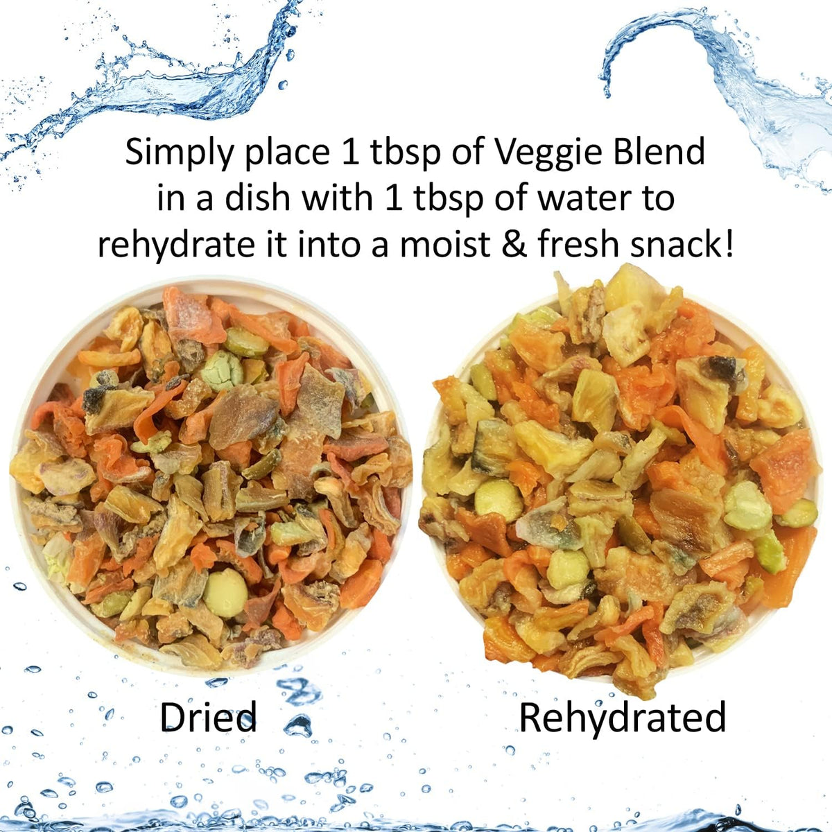 Veggie Blend - Healthy Natural Mixed Dried Vegetable Treat - Sweet Potatoes, Carrots, Peas - for Degus, Chinchillas, Sugar Gliders, Hedgehogs, Guinea Pigs & Small Pets… (8 Ounce (Pack of 1))