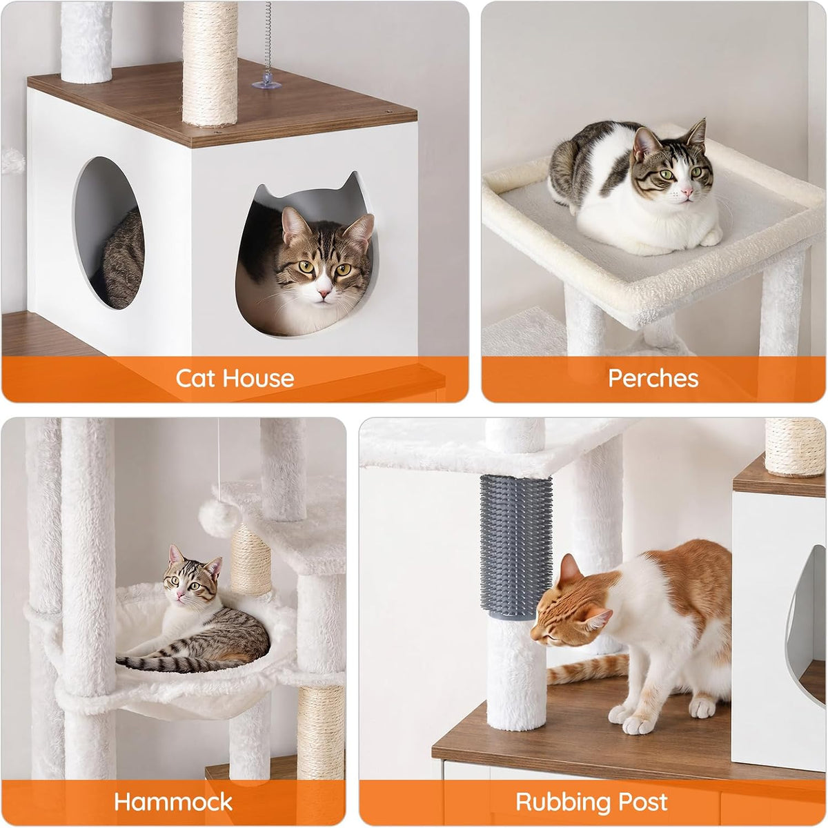 HOOBRO Cat Tree with Litter Box Enclosure, Tall Cat Tower for Indoor Cats