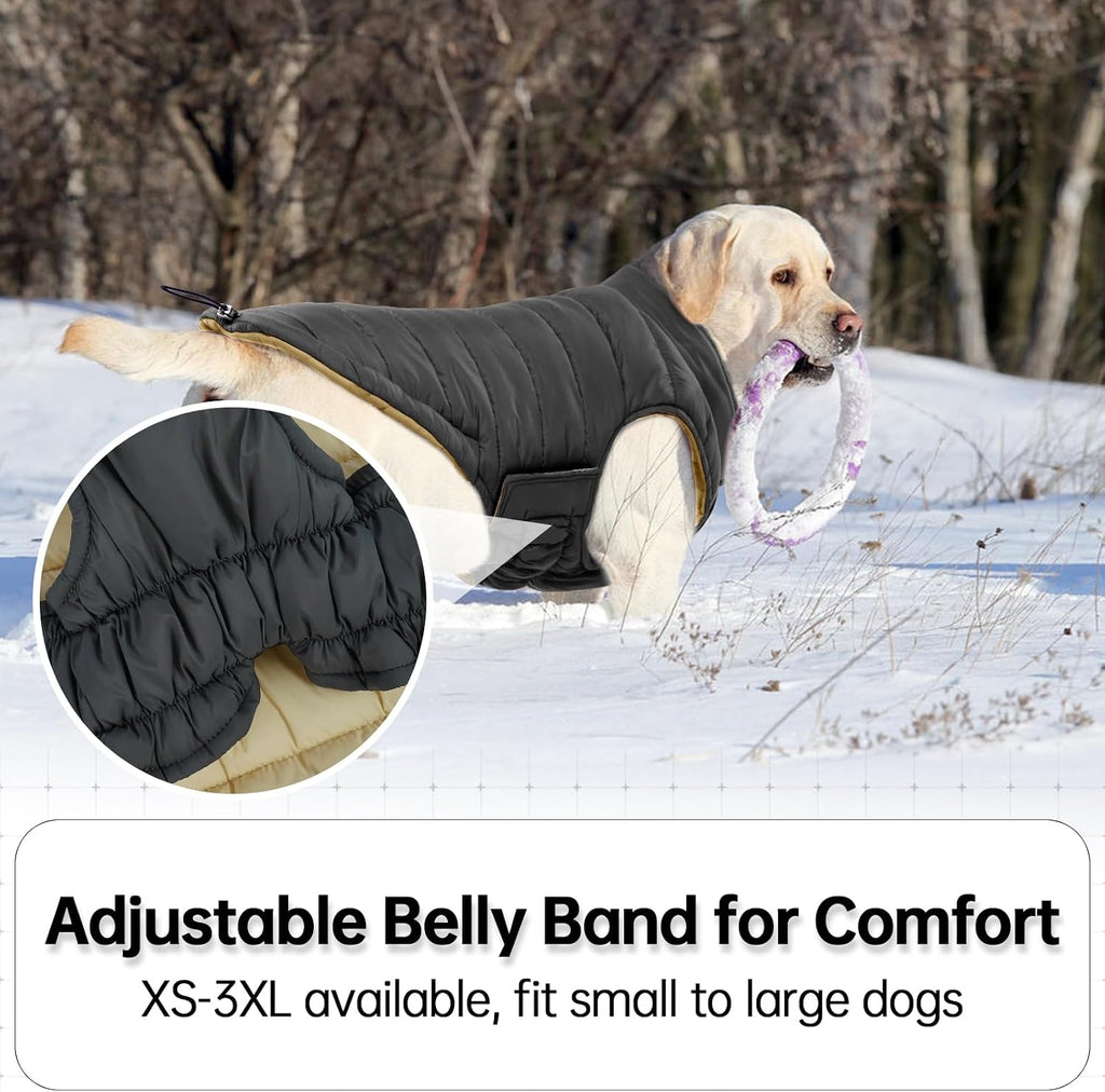 Lelepet Reversible Dog Coat Windproof Dog Puffer Jacket Lightweight Vest