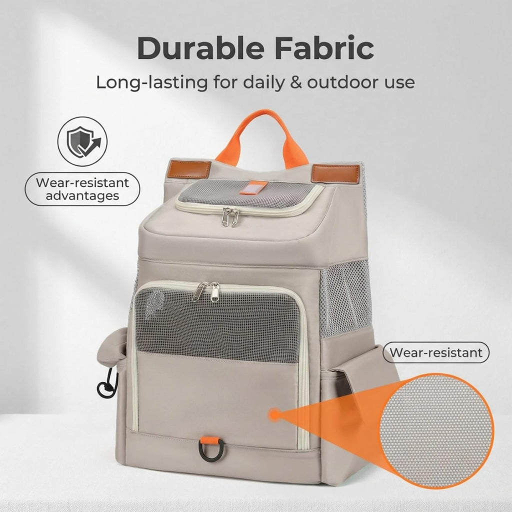 Small Dog Cat Backpack Carrier, Soft Large Space Cat Bubble Backpack, Breathable Cat Carrier, Shaded Dog Backpack Carrier for Travel (White Backpack)