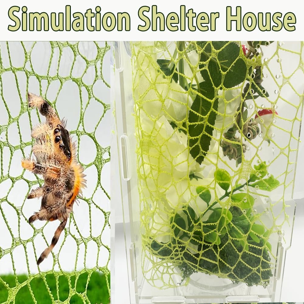 Jumping Spider Accessories Set,Magnetic Jumping Spiders Enclosure Decor,Small Reptile Enclosure Decoration Accessories (White)
