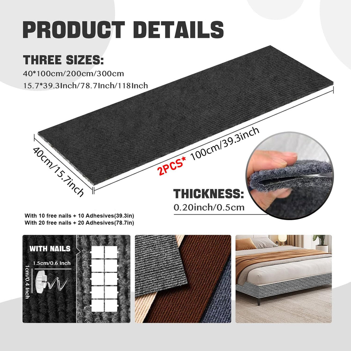 Cat Scratching Climbing Carpet Mat, Self-Adhesive Couch Furniture Protector