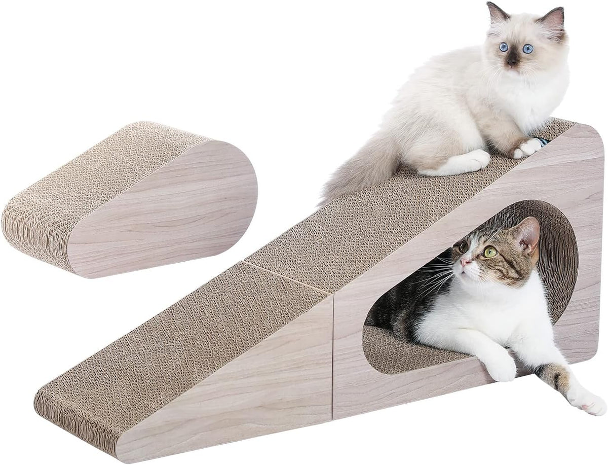 PAWZ Road 28.3" Cardboard Cat Scratcher Triangle 2 in 1 Cat Scratching Ramp