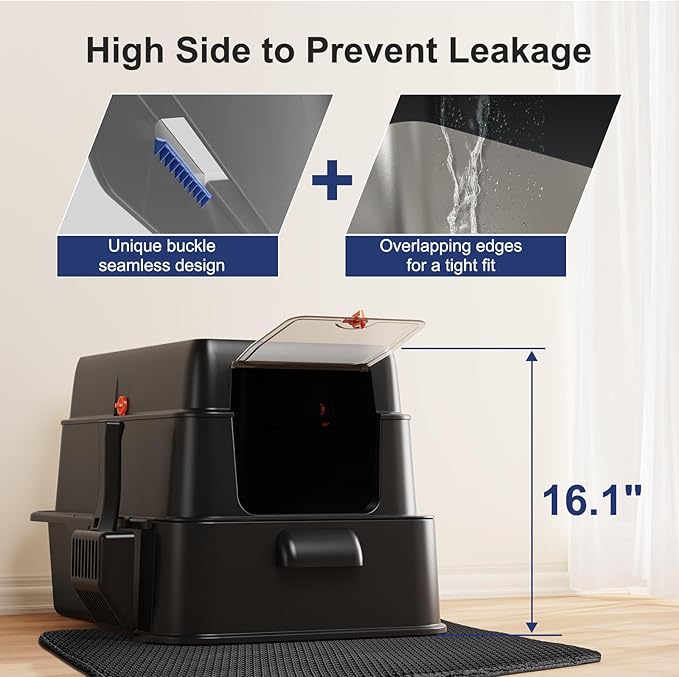 FURTIME Stainless Steel Litter Box - Image 7