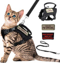 Tactical Cat Harness and Leash Set Soft Mesh Adjustable Large Cat Vest with Rubber Handle Easy to Control for Large Cat Small Dog Outdoor Walking