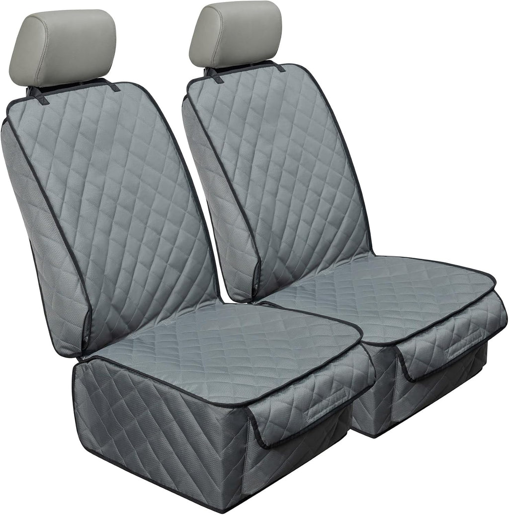 Waterproof Front Seat Cover Dog Car Seat Covers Nonslip and Full Protection with Side Flaps Fits Most Cars, Trucks, SUVs(Grey, 1Pack)