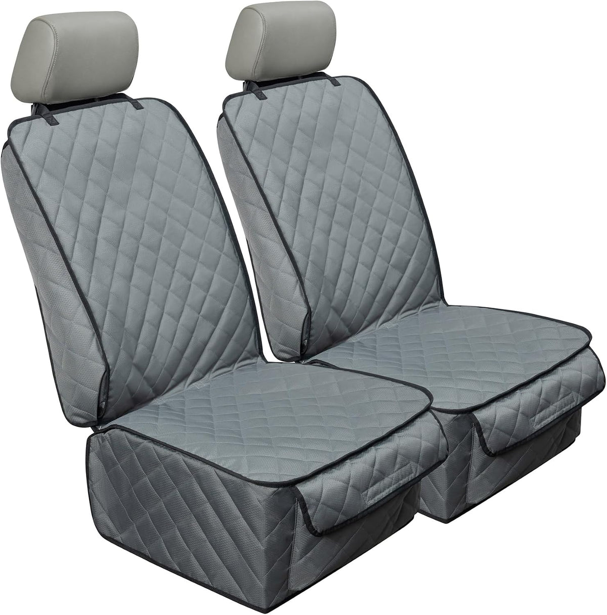 Waterproof Front Seat Cover Dog Car Seat Covers Nonslip and Full Protection with Side Flaps Fits Most Cars, Trucks, SUVs(Grey, 1Pack)