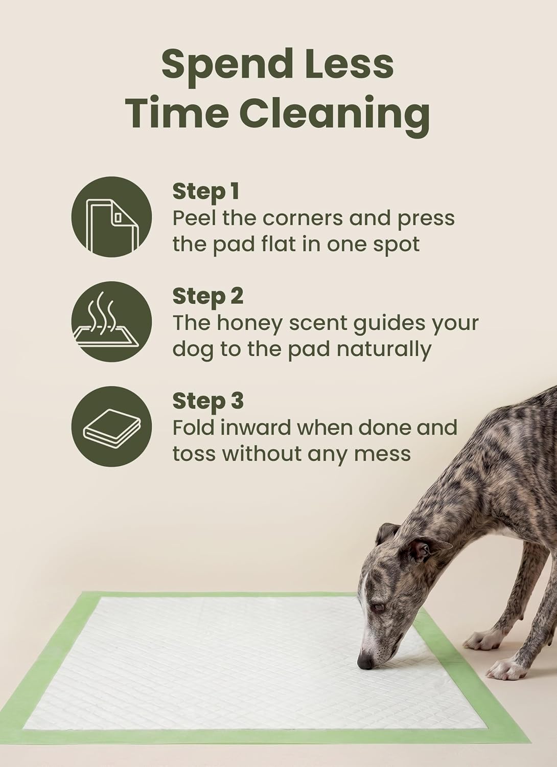 Pogi's Dog Pee Pads with Adhesive Tabs, Large 24 x 24 in, 20 Pads