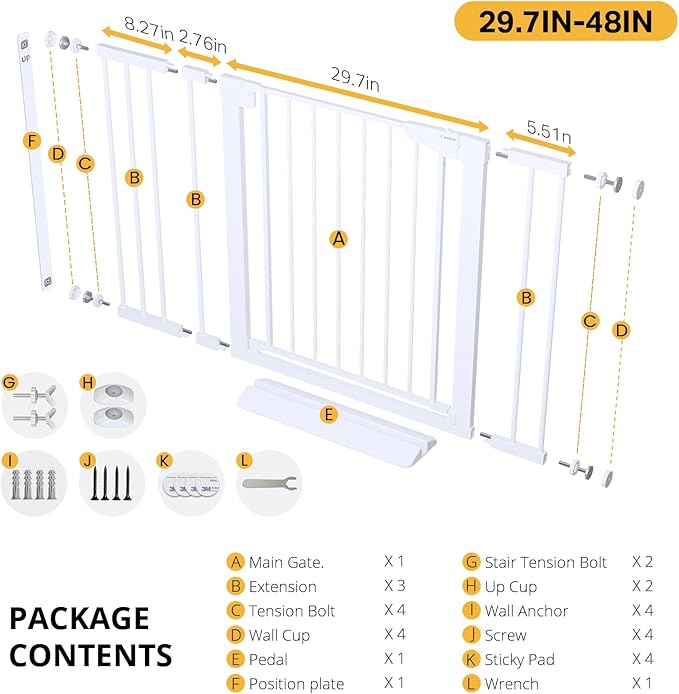 Cumbor 2 Pack 29.7"-48" Baby Gate - Image 9