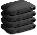 4 Large Compression Packing Cubes for 7–14 Day Travel, Jet Black