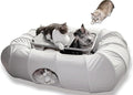 XxingSheep 2-Tier Cat Tunnel & Hammock Bed XXL, 4 Cave Shuttle by XxingSheep