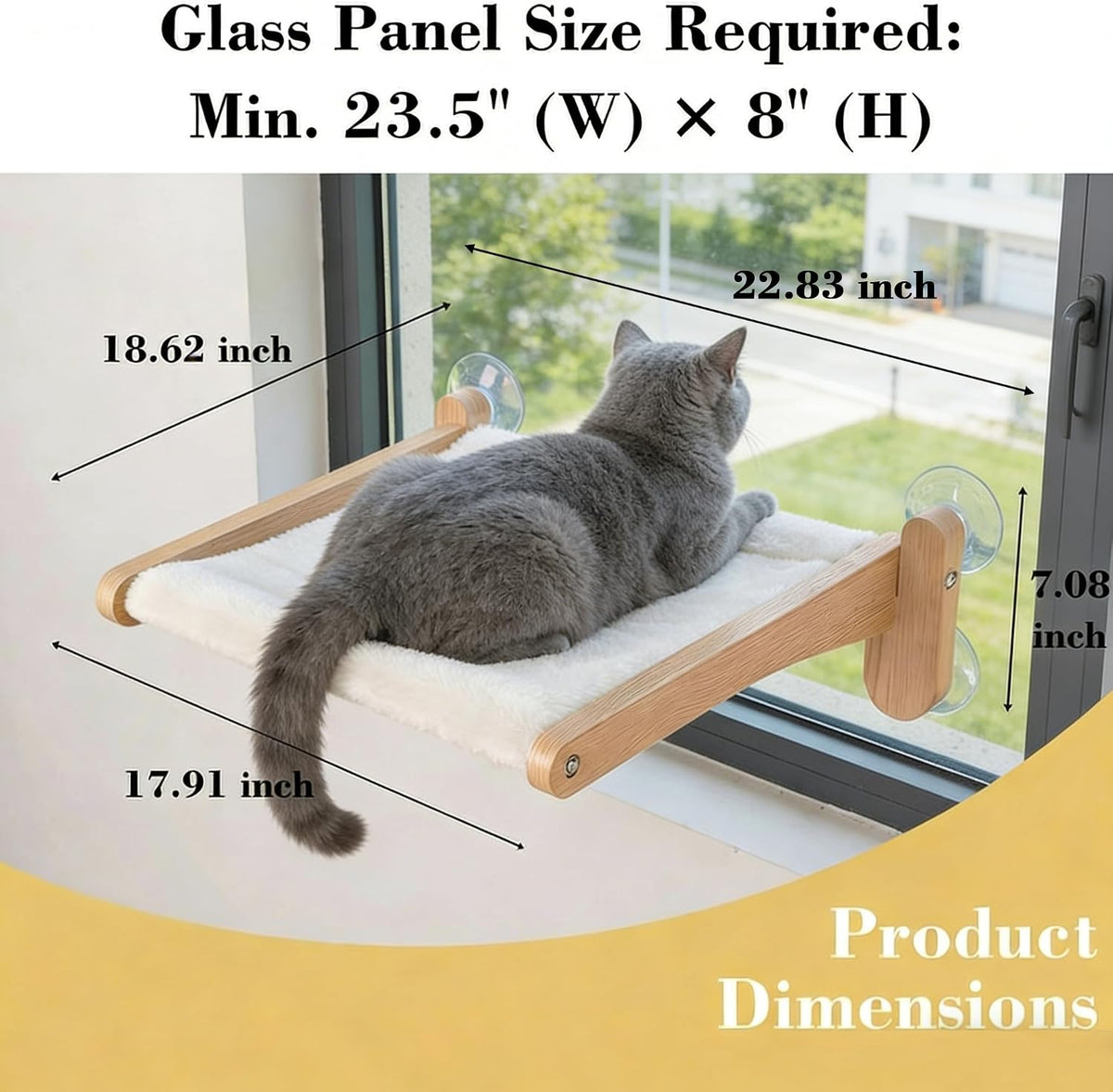 Cat Window Perch with Bird Feeder,Suction Cup Window Cat Bed for Large Cats