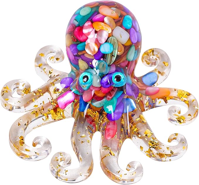 Octopus Decor Aquarium Decorative Resin Glass by RJINGSHICRYSTAL