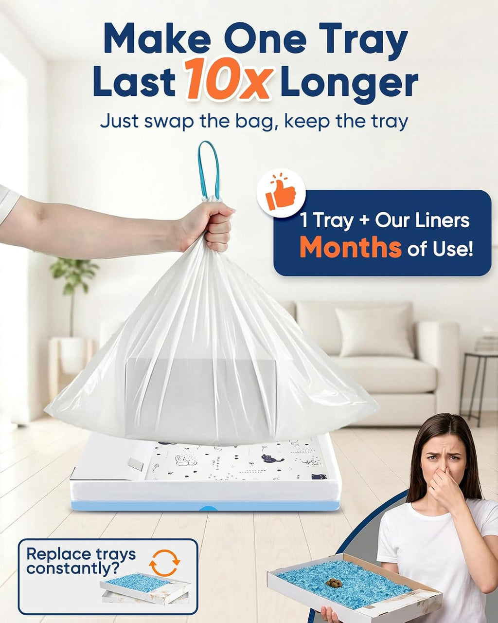 24 Pack Litter Box Liners Compatible with Safe Pets Scoopfree, 37"x16"