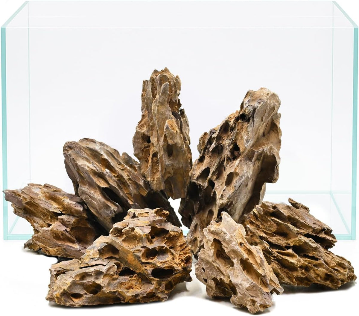 Natural Stone Aquarium Rocks Dragon Stone 3-7 inches Rocks for Aquariums,Fish Tank Decoration & Landscaping Models-10lb