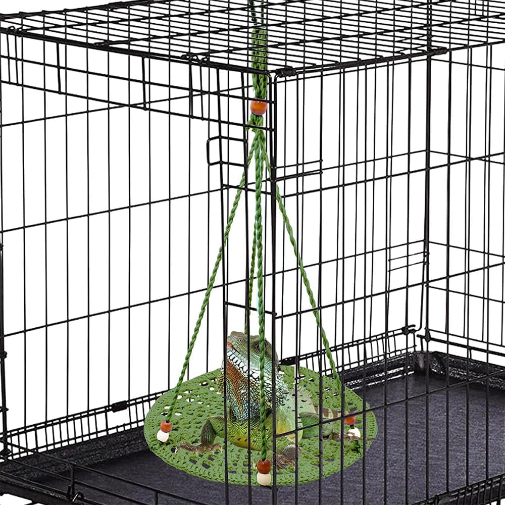 Reptile Hammock Swing Bearded Dragon Guinea Pig Rest Bed Habitats Supplies Climbing Terrarium for Lizard Leopard Gecko Parrots Parakeet Cockatiel Rats Snake Hamster Squirrel Chameleon Small Birds