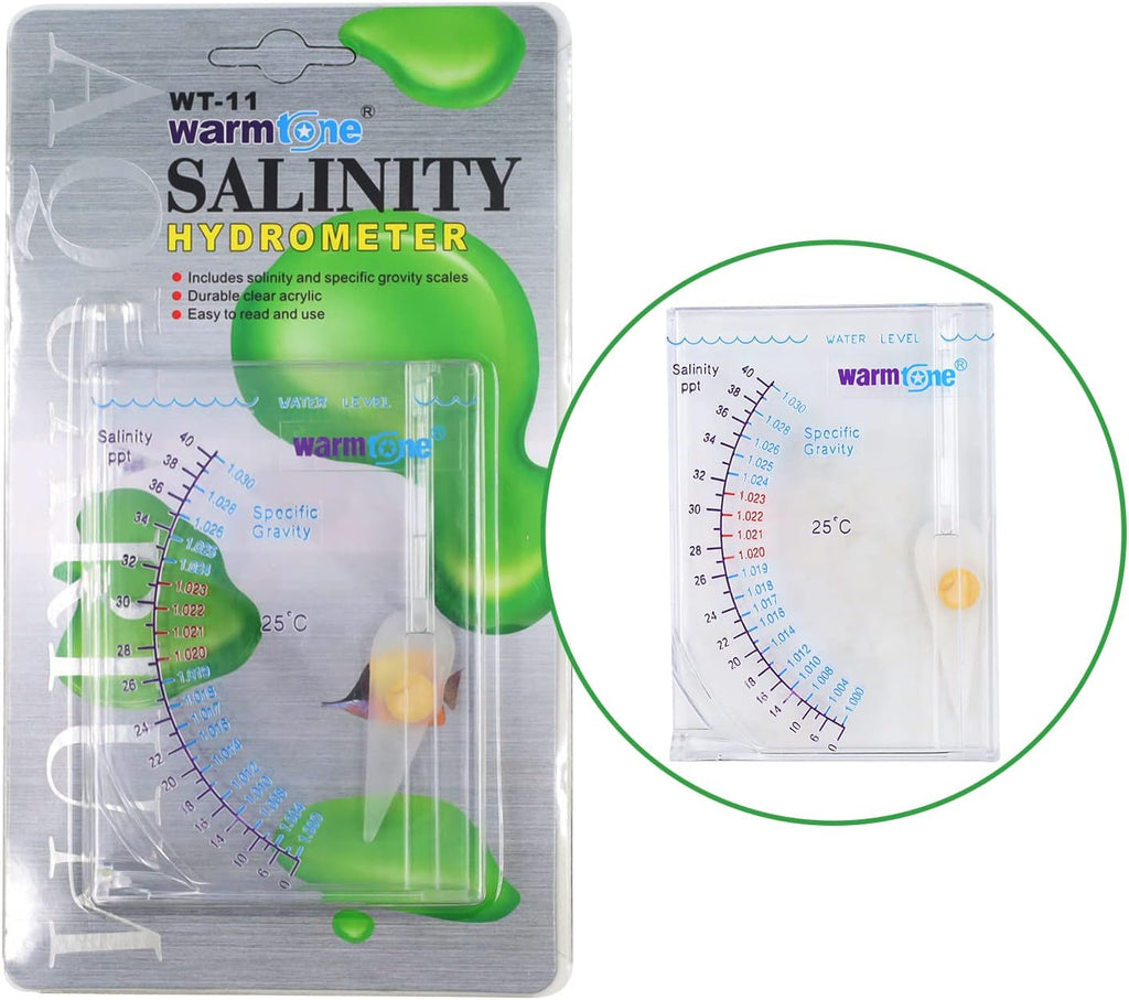 Abnaok Salinity Tester, Sea Specific Gravity Test for Fish Tank Pond Water Saltwater Freshwater, Accurate Automatic Hydrometer