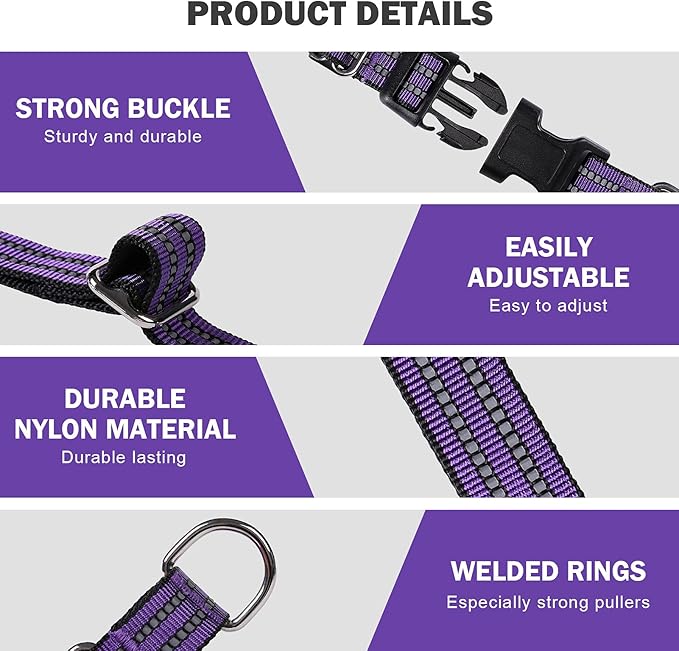 Hikiko Martingale Collar for Dogs Reflective Nylon Dog Collar - Image 4