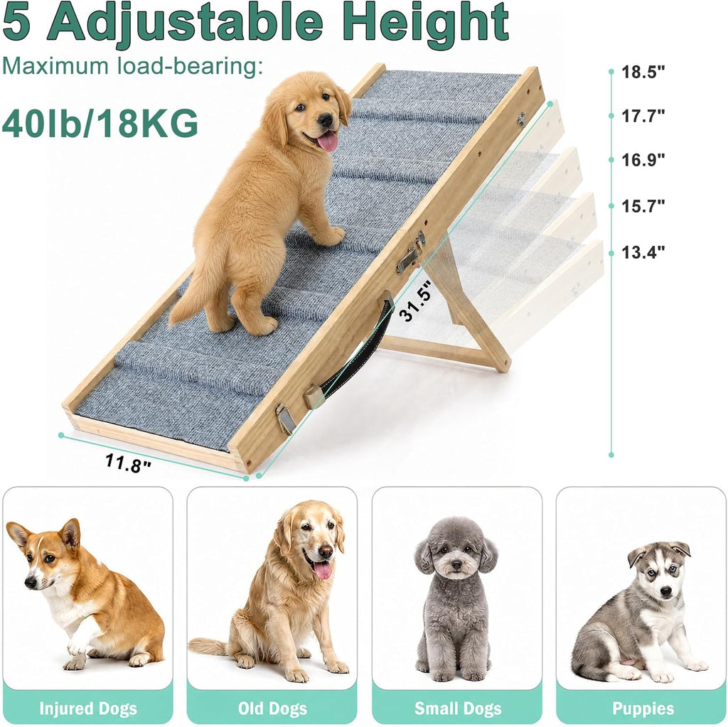 Foldable Small Dog Ramp for Low Bed Sofa Couch and Stairs Nonslip Pad