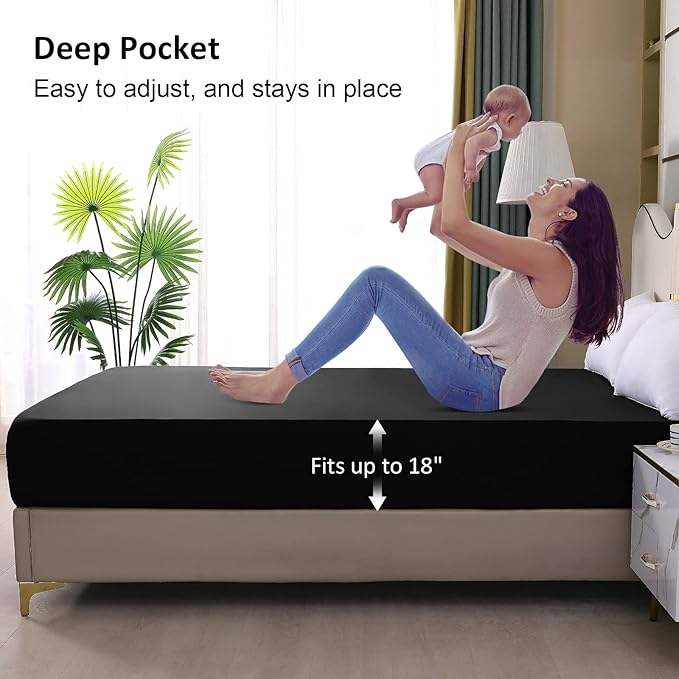 Twin Mattress Protector Waterproof, Fitted Sheet Style Breathable Mattress Cover - Image 4