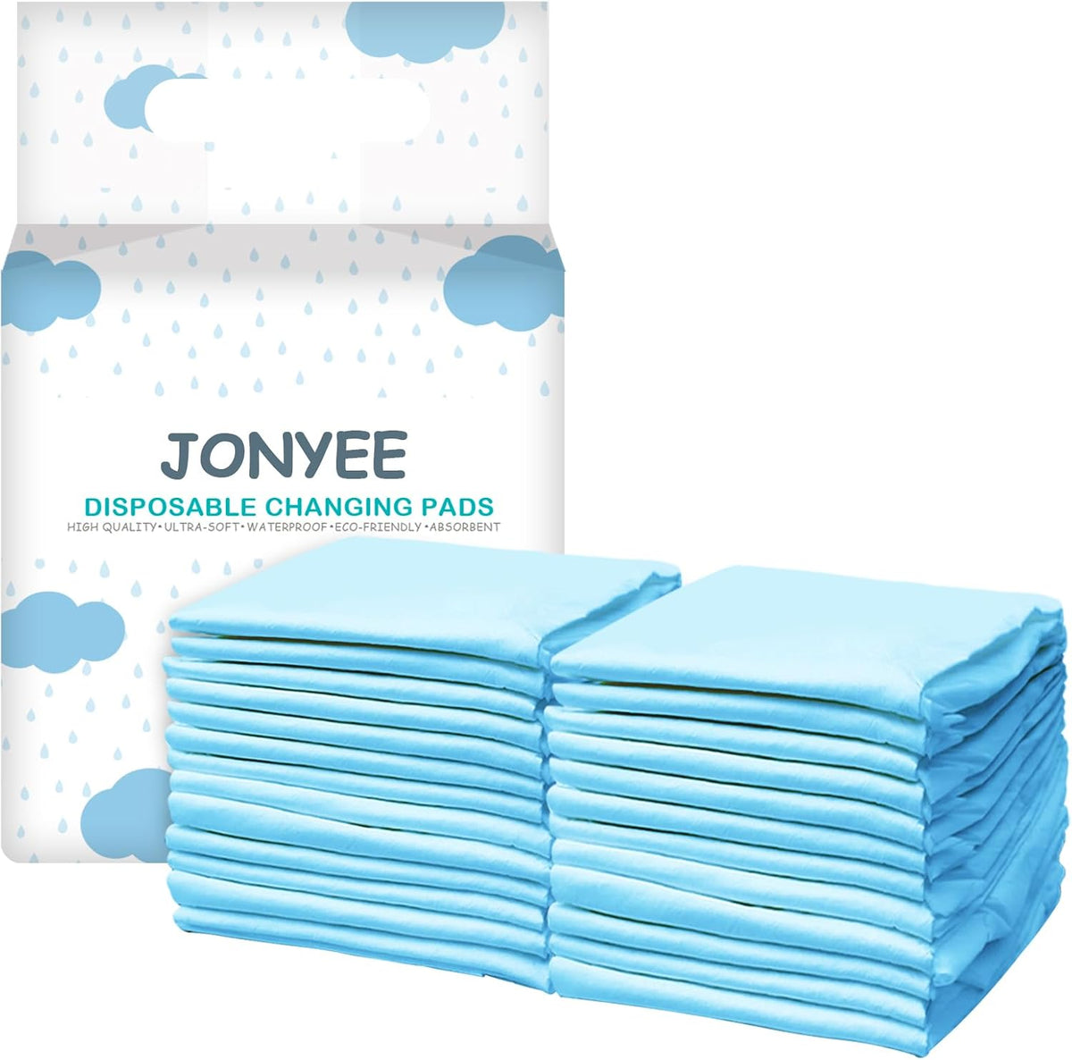 Disposable Pads for Changing Diapers with Super Absorbent and Leak Proof, 17"x 24" 4-Layer Quick Dry Pet Pads for Dogs Pee Training,Soft for Newborn Baby and Incontinence Adults -Blue(50P)