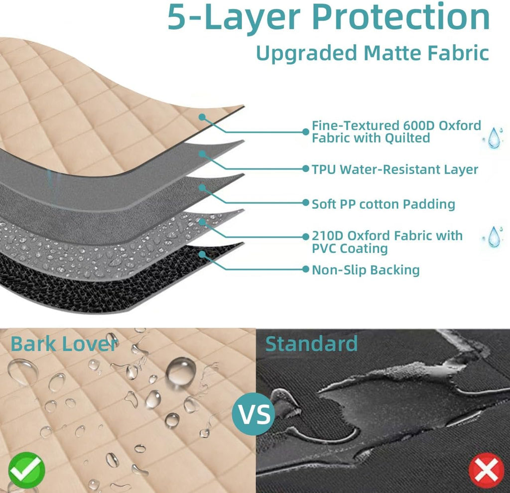 Bark Lover Car Seat Covers Front Seats,Car Seat Protector for Dogs,Scratch-Proof Dog Car Seat Cover,Universal Fit for Cars Trucks SUVs (Warm Beige,1 Pack)