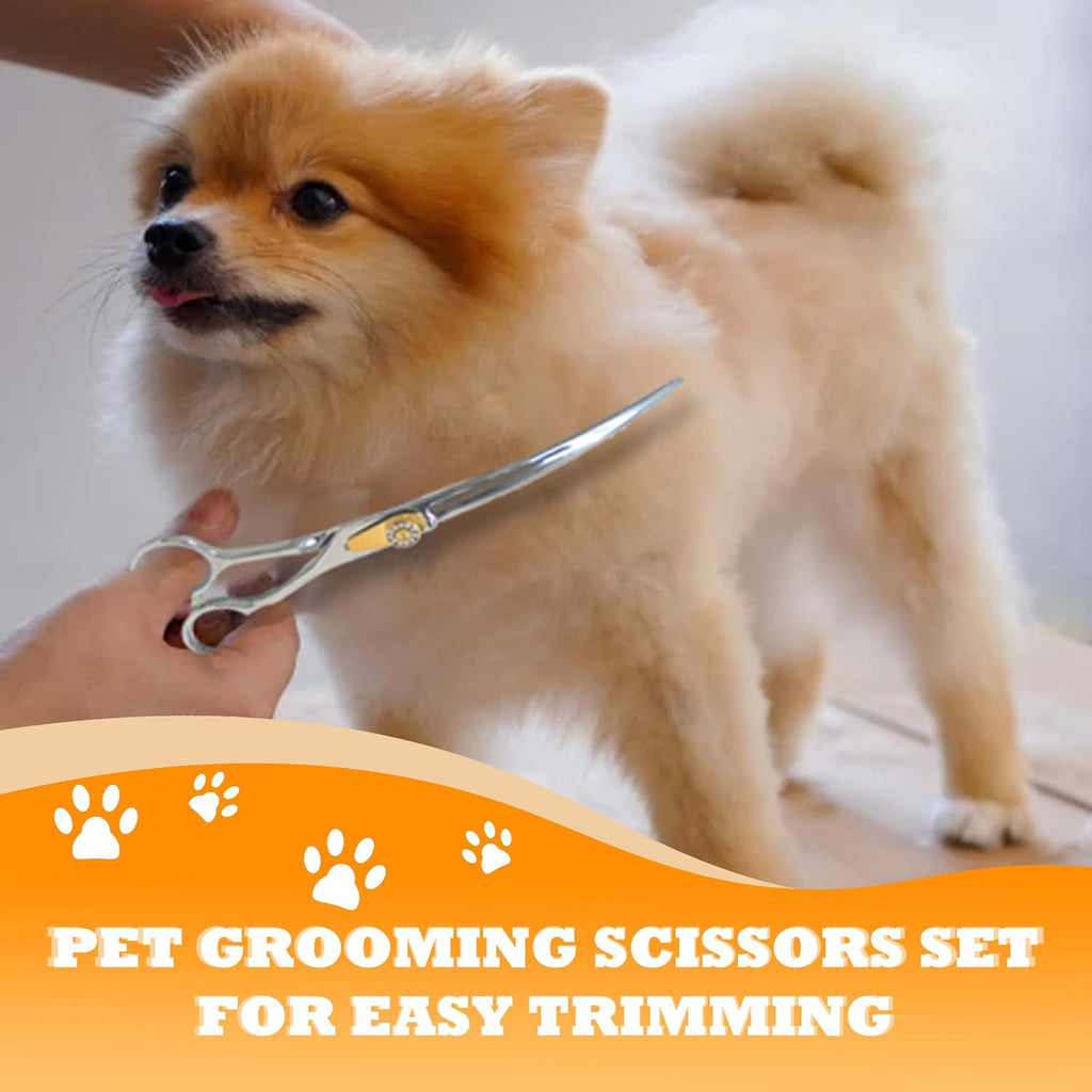 7" Professional Dog Grooming Scissors Kit, 6in1 Grooming Scissors for Dogs