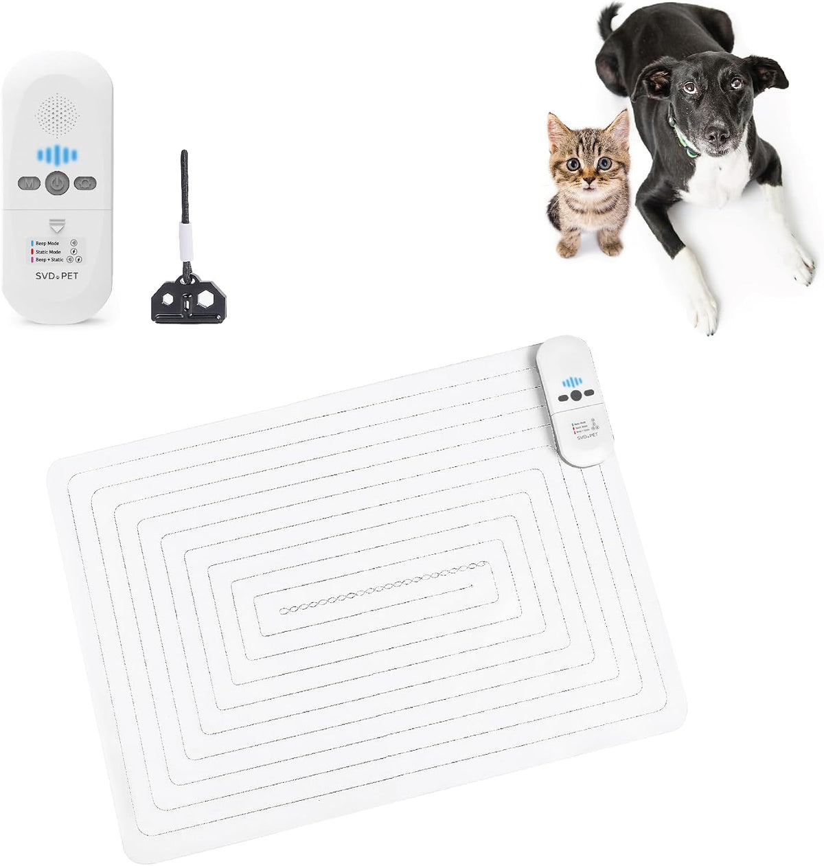 Pet Training Mat, 22"x16" Electric Scat Mat for Cats & Dogs, White