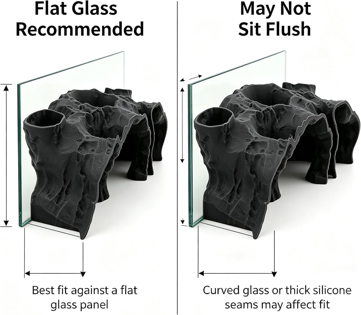 Black Aquarium Cave for Fish Tank, 3D Printed Fish Hideout Tunnel