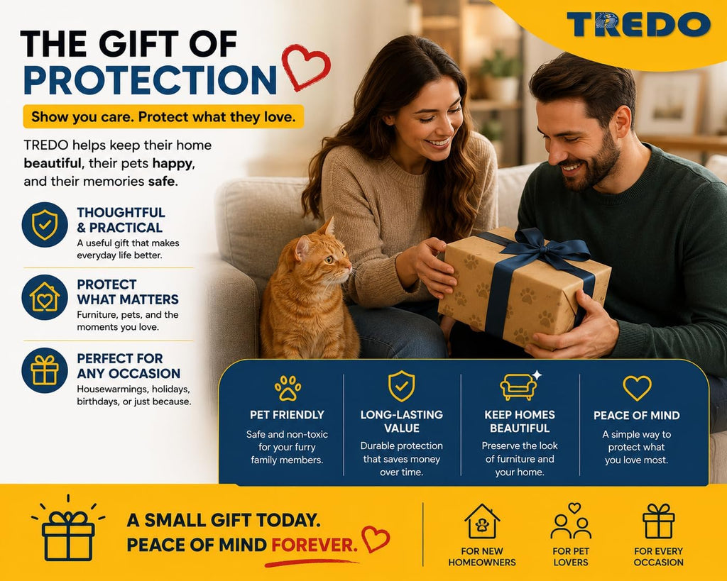 TREDO Cat Scratch Couch Protector 12 Pack, 17 x 12 in, 50 Twist Pins