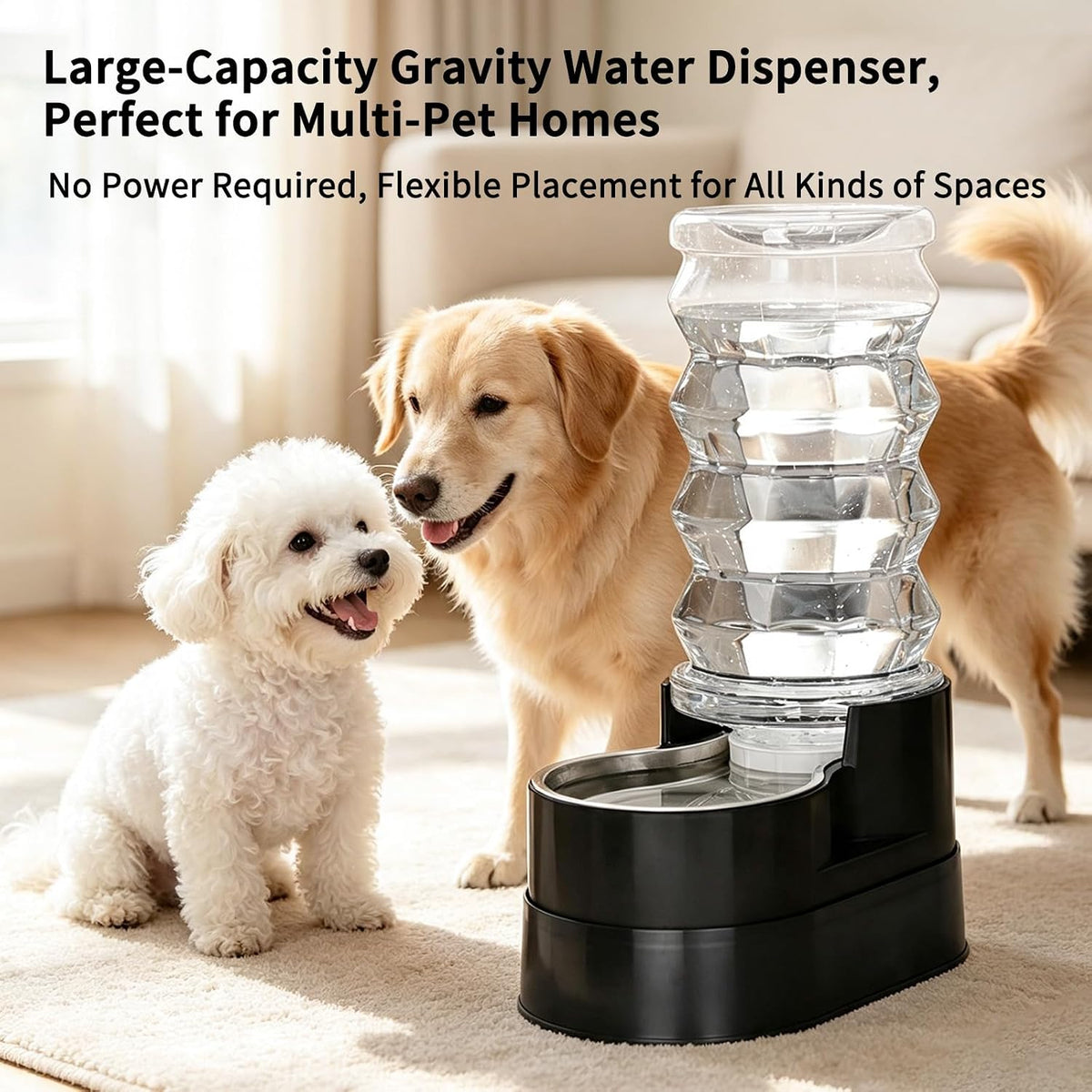 RIZZARI 8L Elevated Dog Water Dispenser: Gravity Waterer for Large Dogs