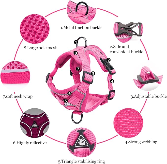 Wanheart Summer cat Chest Harness and Leash, Anti-Escape Adjustable Soft mesh - Image 4