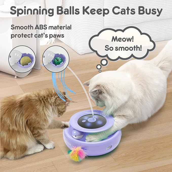 ORSDA Cat Toy, 3-in-1 Automatic Interactive Electronic Moving Ambush Feather - Image 6