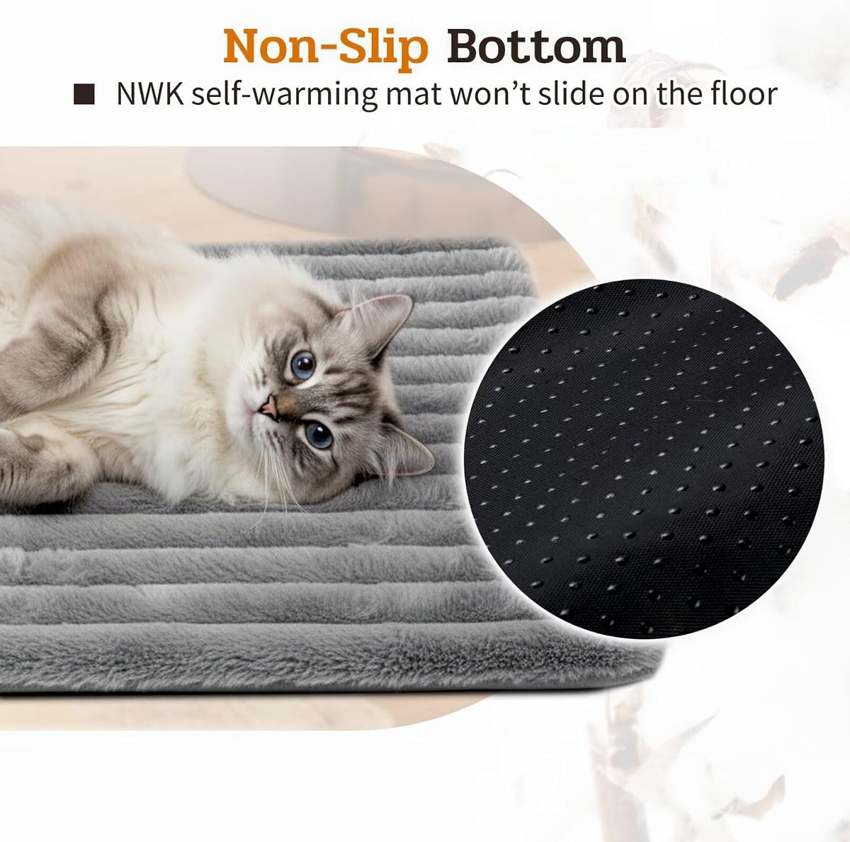 NWK 2pcs Soft Plush Fluffy Self Warming Thermal Cat Bed Mat 16’’ X 20’’