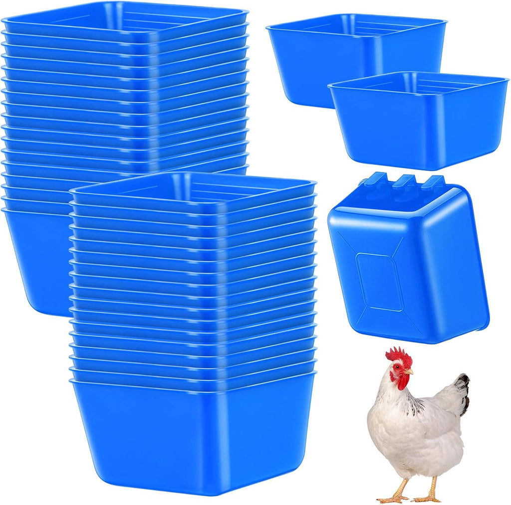 Maxdot 20 Pcs Chicken Water Feeder Cup 16 oz Large Watering Cup, Blue