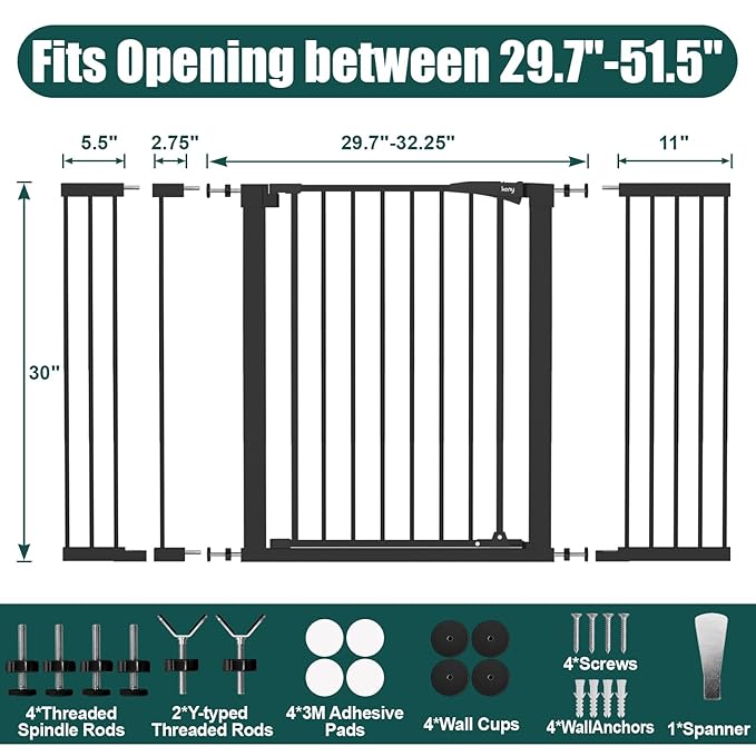 keny 29.7"-51.5" Extra Wide Baby Gate - Image 5