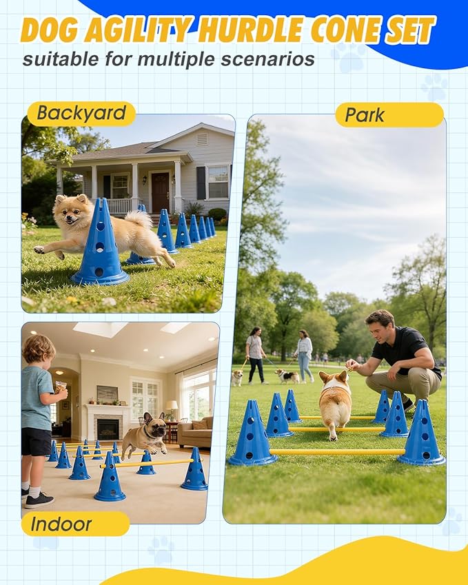 Dog Agility Hurdle Cone Set, Dog Agility Course Backyard Set - Image 8
