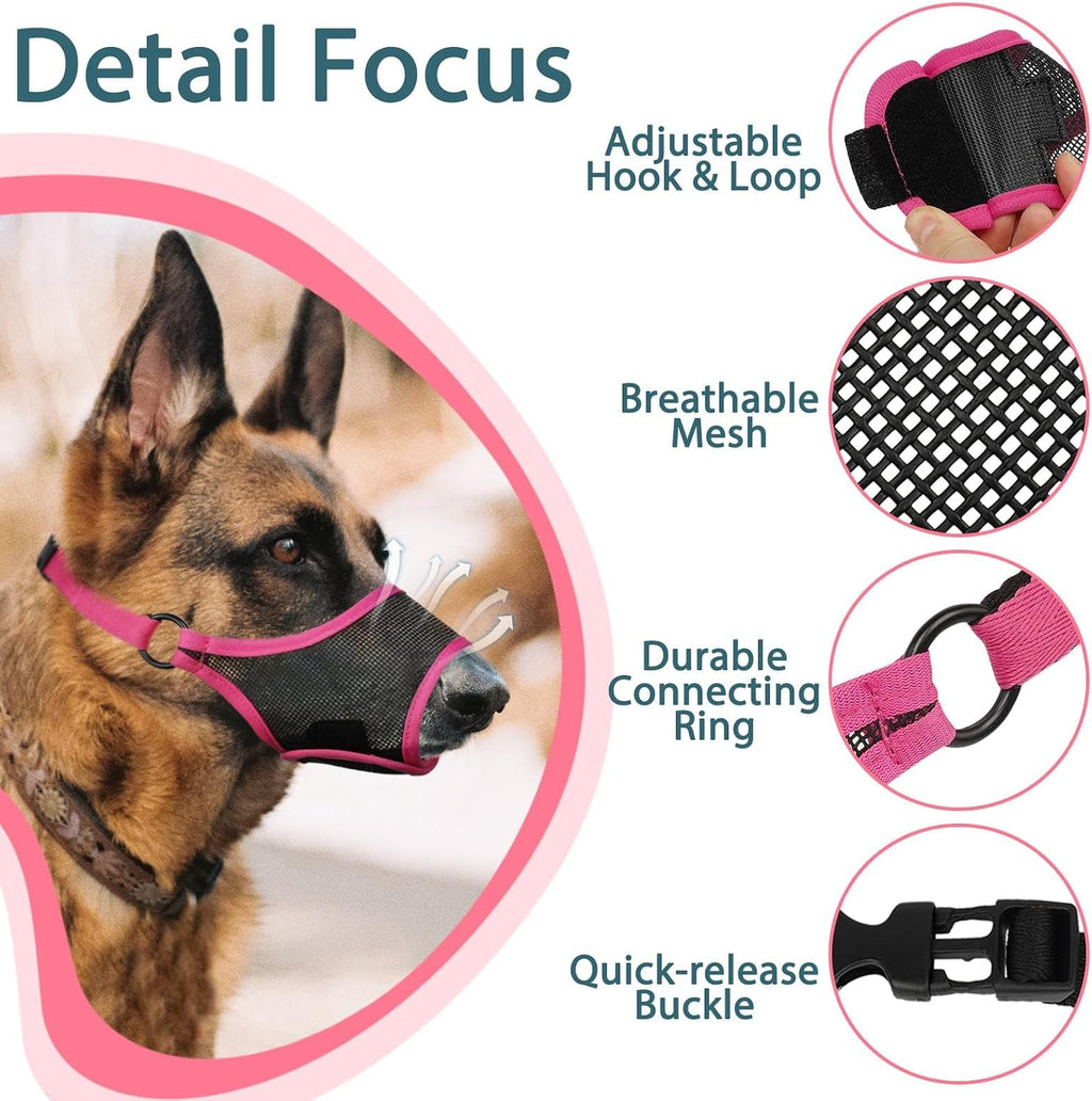 LUCKYPAW Dog Muzzle for Large Medium Small Dogs German Shepherd Labrador