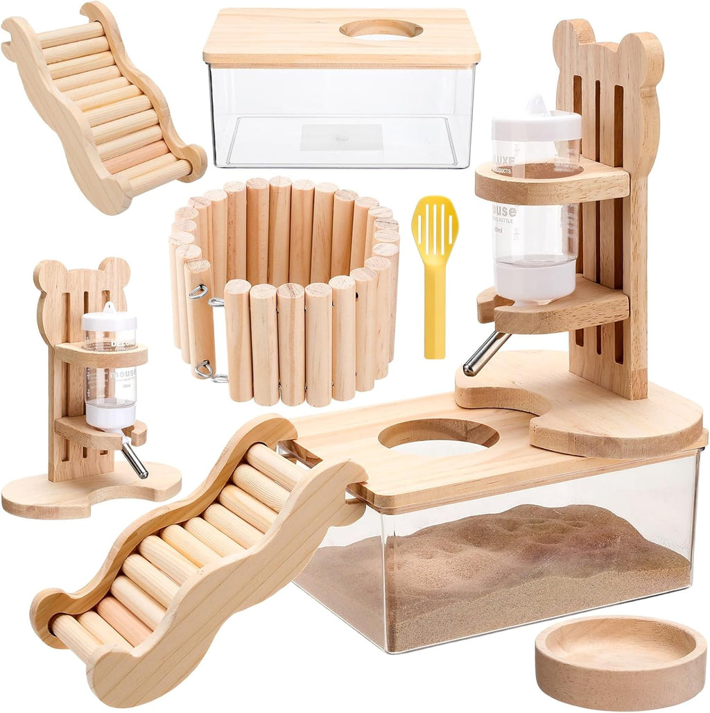 6Pcs Hamster Sand Bath Box Set Hamster Cage Accessories Hamsters Fence Toy