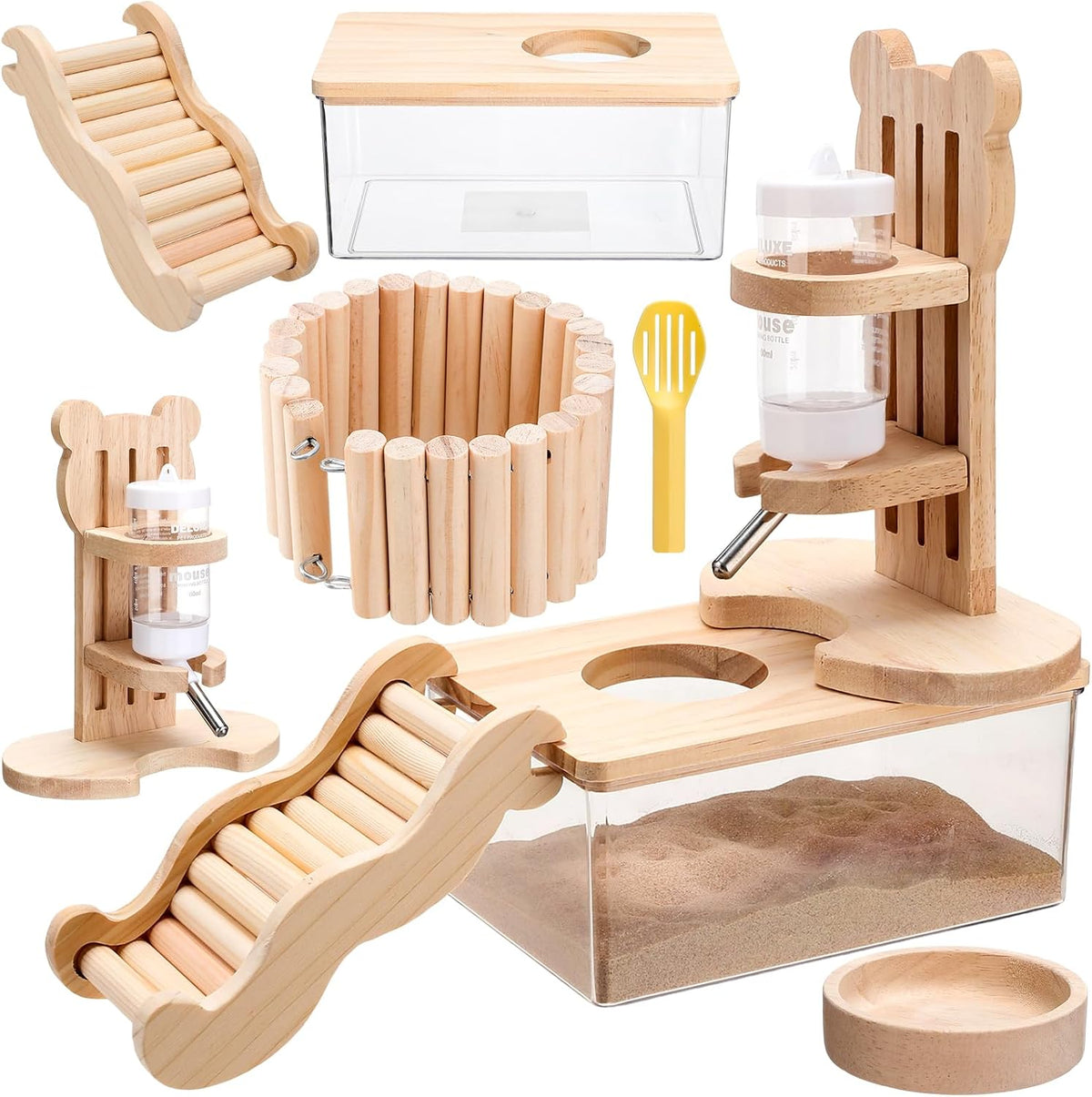 6Pcs Hamster Sand Bath Box Set Hamster Cage Accessories Hamsters Fence Toy