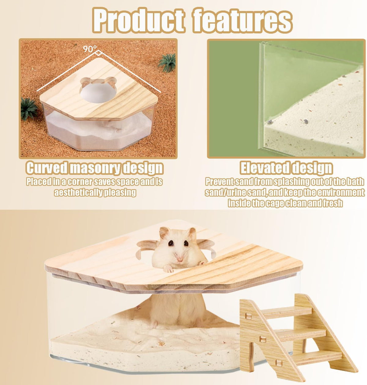 Hamster Sand Bath Container with Ladder, 1 Count