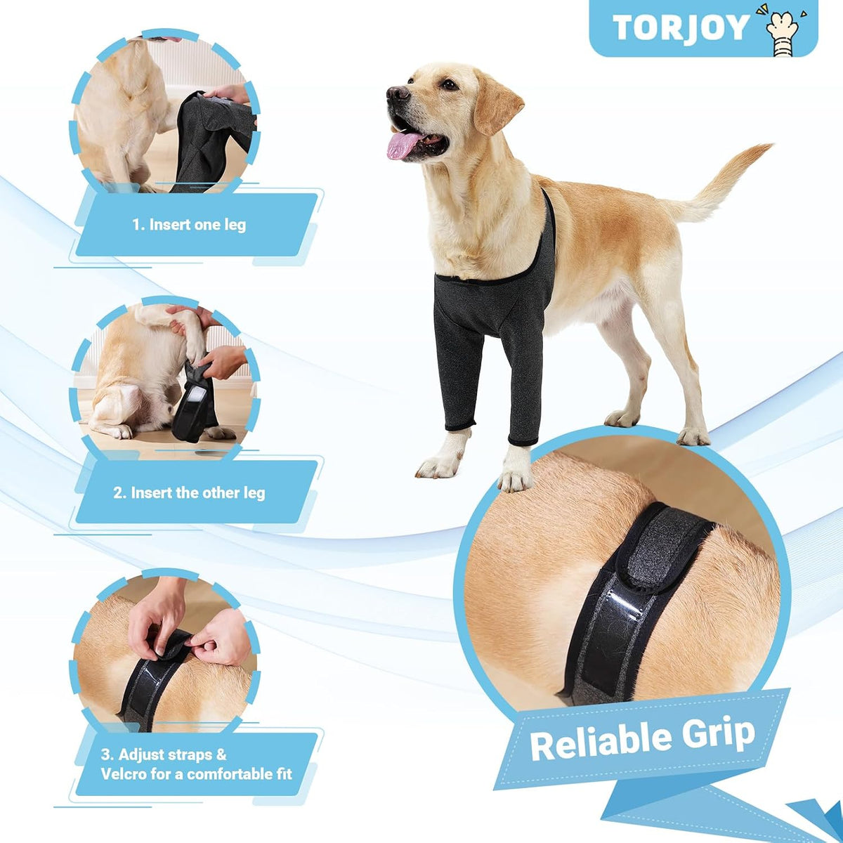 Dog Recovery Sleeves for Front Legs, Cone Collar Alternative, Waterproof & Washable, ACL/CCL Surgery Recovery, Abrasion Resistant, Prevents Licking & Scratching（Heather Gray,L）