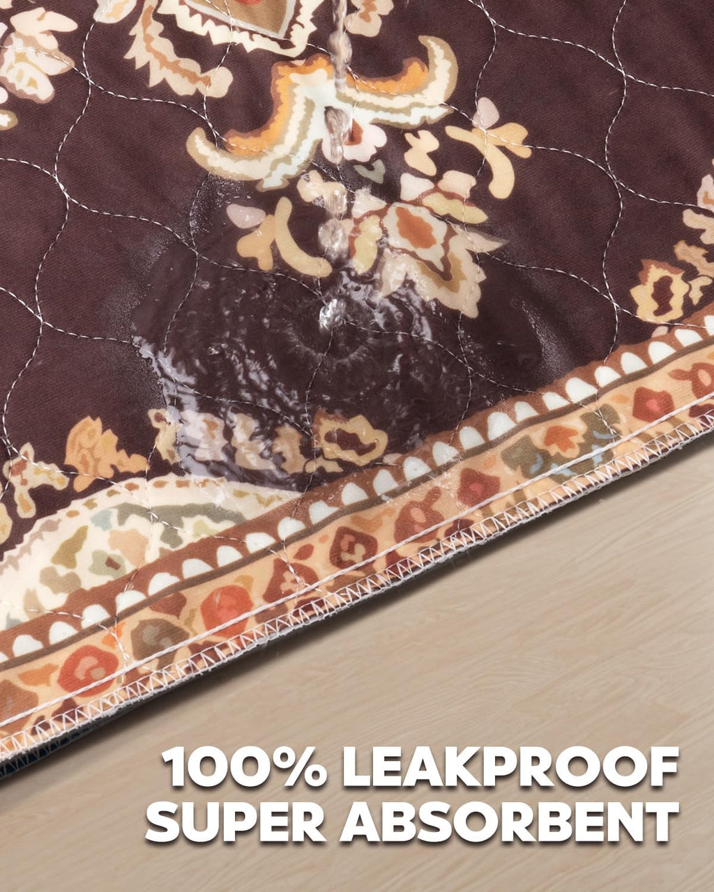Washable Pee Pads for Dogs 24" x 36" - 2 Pack, Brown, Stylish Reusable Puppy Training Pads - 100% Waterproof & Leak-Proof & Non-Slip, Potty Pads for Whelping, Crate, Floor