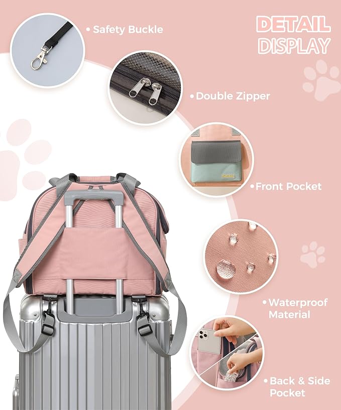 Expandable Cat & Small Dog Carrier Backpack, Soft-Sided Airline-Approved Pet - Image 3