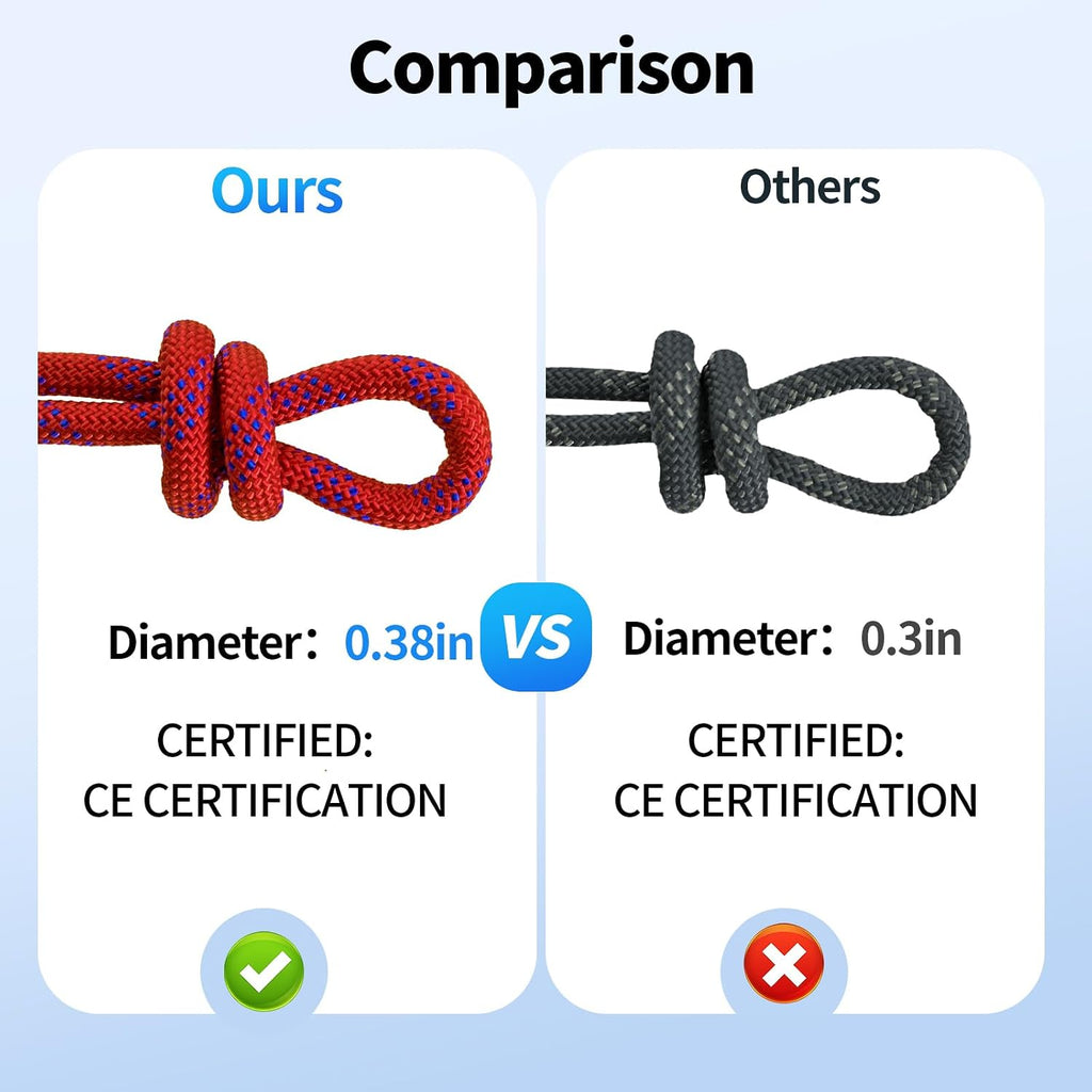 150ft 3/8 Inch Climbing Rope, Heavy Duty Arborist Rope(Red)