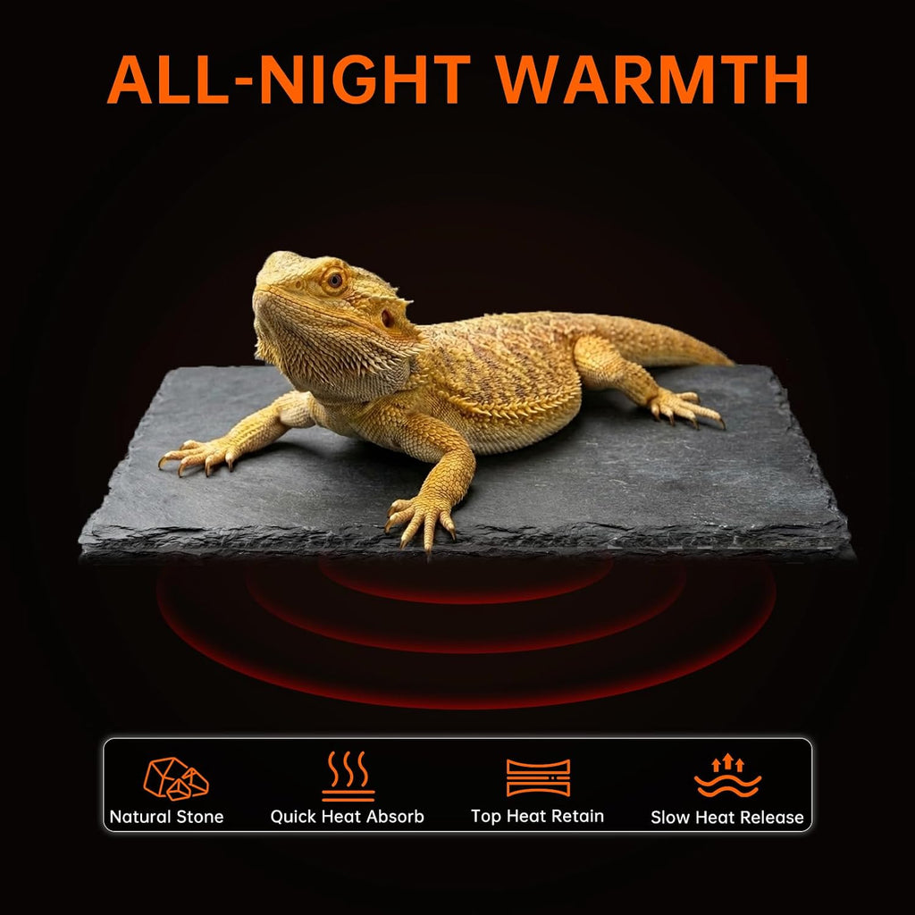 3 in 1 Bearded Dragon Basking Platform, Reptile Habitat Cave Hideout with Food Bowl, Aquarium & Terrarium Decor Accessories for Lizard Snake Gecko Turtle