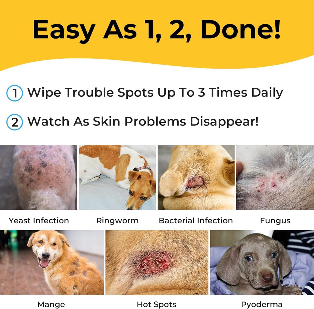 Smiling Paws Medicated Grooming Wipes w/Aloe for Dogs & Cats, 1pk, 50 Wipes
